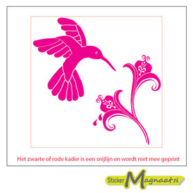 Tegelstickers vogel roze