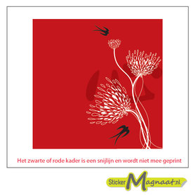 Tegel sticker Bloem rood