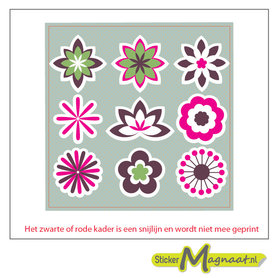 Tegelsticker bloemen roze