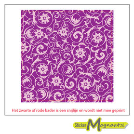 Tegel sticker paars wit