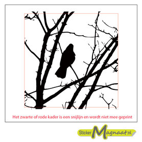 Tegelstickers vogel zwart