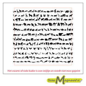 tegelsticker dieren zwart