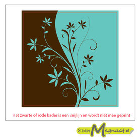 Tegelsticker planten blauw