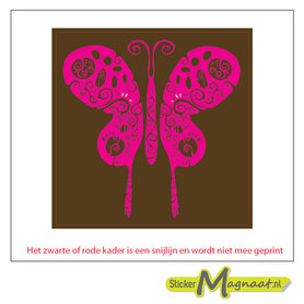 Tegelsticker Vlinder roze