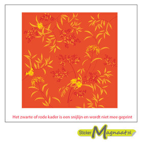 tegelsticker planten oranje