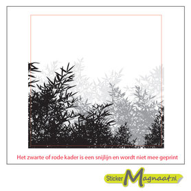 tegelstickers plant zwart wit