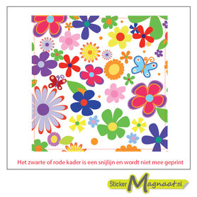 Tegelstickers bloemen kleur