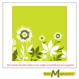 Tegelsticker bloem licht groen