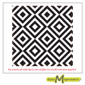 Tegelsticker vierkanten patroon zwart wit - | Stickers bestellen met gratis verzending vanaf €15,00