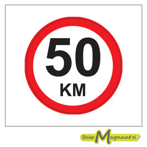 50 KM Bord Stickers kopen StickerMagnaat.nl Online 