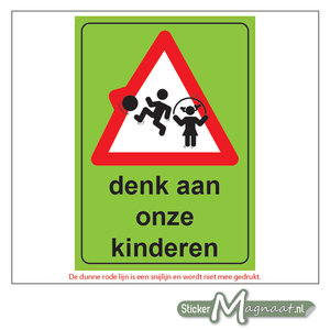 Denk aan onze Kinderen Stickers kopen Stickermagnaat.nl 